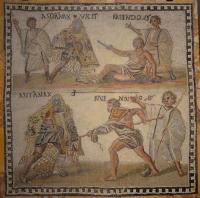 Mosaic with Retiarius and Secutor